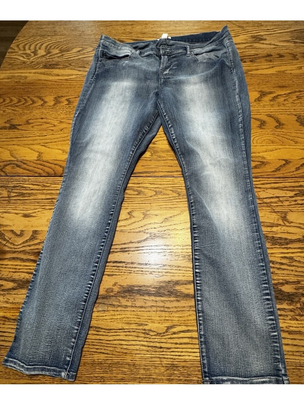 Mudd Juniors 17 Bootcut Jeans Y2K Faded Medium Wash Stretch Denim